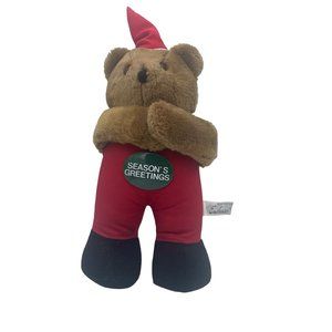 Vintage 88 Embrace Platinum Seasons Greeting Bear Santa Hat Hook and Loop Hands